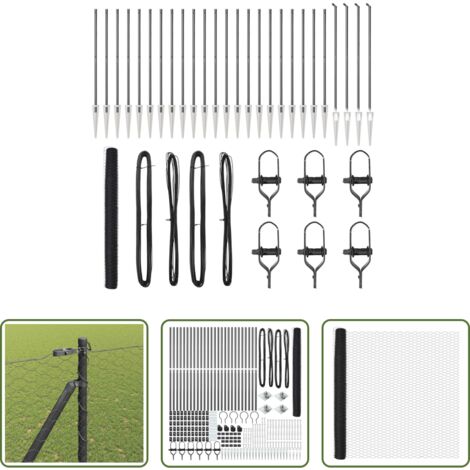 Cerca exterior -  Poste de Valla Gris 50 x 1,6 m (malla de 36 mm) Acero y PVC