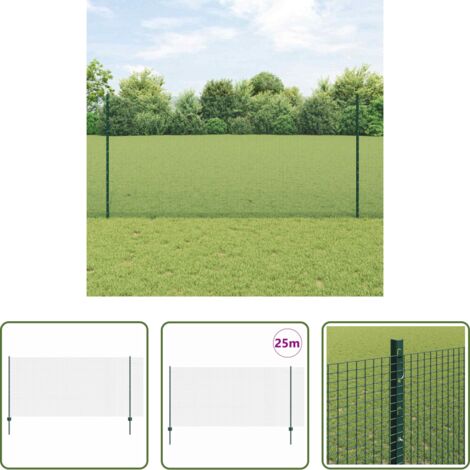 Cerca exterior -  Valla con Poste Verde 1,2 x 25 m Acero y PVC