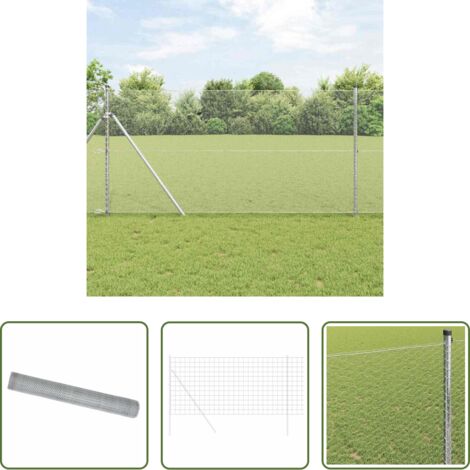Cerca moderna -  Cerca Hexagonal Plateado 1,4 x 10 m Acero galvanizado