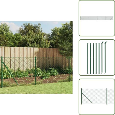 Cerca para animales - vidaXL Cerca de alambre con brida verde 0,8x10 m - Cerca de acero galvanizado