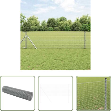 Cerca plateada -  Cerca de Alambre Soldado Plateado 0.4 x 10 m