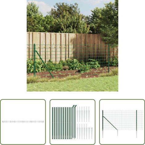 Cerca verde -  Cerca de alambre con pinchos de anclaje verde 0,8x25 m