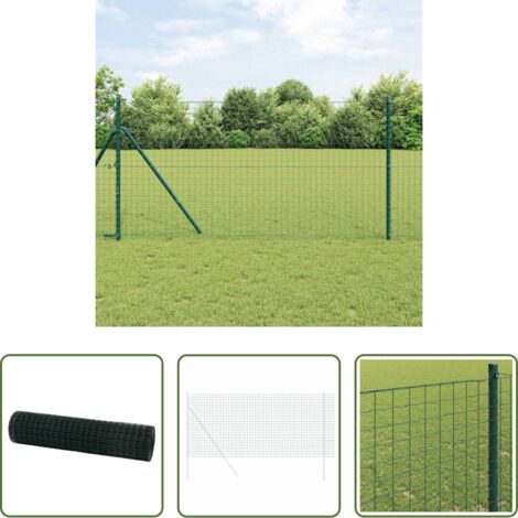 Cerca verde -  Euro Valla Verde 1 x 10 m Hierro recubierto de PVC