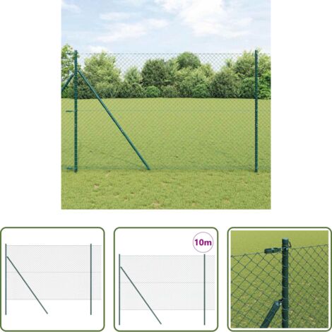 Cerca verde -  Poste de Valla Verde 10 x 1,6 m (malla de 40 x 40 mm)