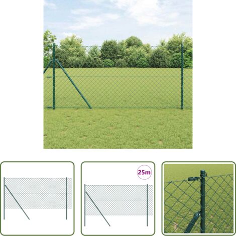 Cerca verde -  Poste de Valla Verde 25 x 1,4 m (malla de 60 x 60 mm)