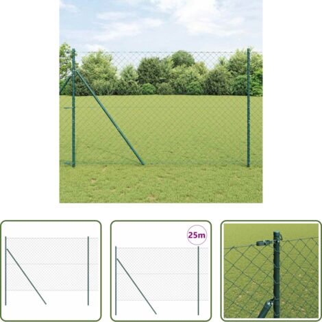 Cerca verde -  Poste de Valla Verde 25 x 1,6 m (malla de 60 x 60 mm)