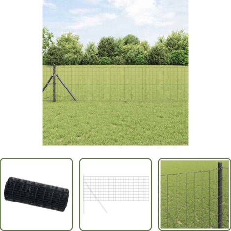 Cercado de hierro -  Cerca Euro Gris 0.4 x 10 m Hierro recubierto de PVC