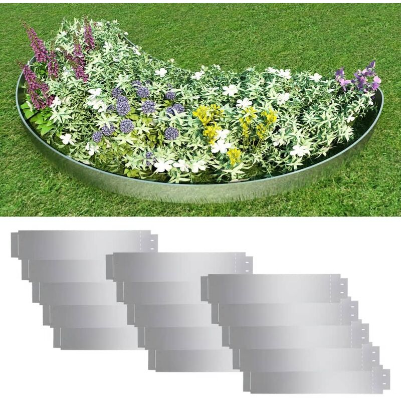 

Cercas para césped 15 piezas acero galvanizado 100x20cm