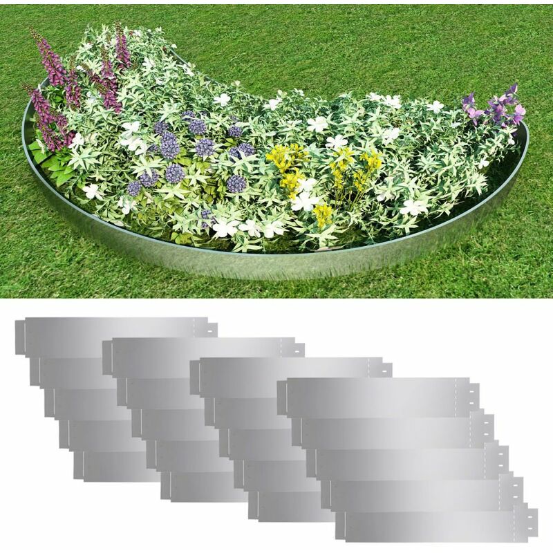 

Cercas para césped 20 piezas acero galvanizado 100x20 cm