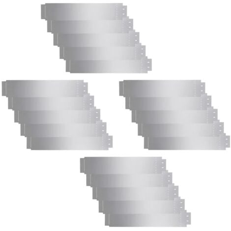 Cercas para césped 20 piezas acero galvanizado 100x20 cm