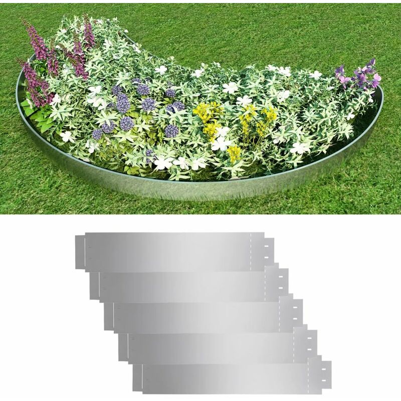 

Cercas para el césped 5 piezas acero galvanizado 100x20 cm