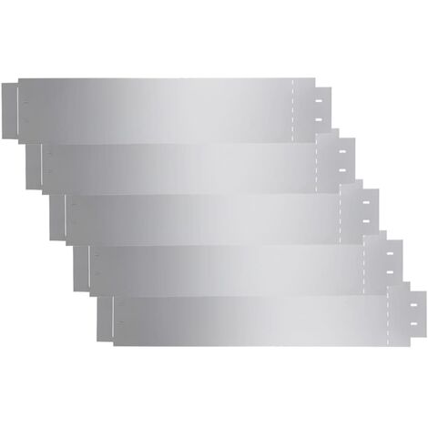 Cercas para el césped 5 piezas acero galvanizado 100x20 cm