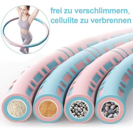 Cerceau de fitness, cerceau d'exercice, anneau de hula en mousse amovible à huit sections, cerceau de fitness lesté et rembourré en mousse pour adolescents et adultes, fitness et danse