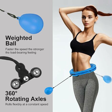 Cerceau Hula Hoop ne Tombe Pas Hula Hoop Fitness,28 Nuds Intelligent Hula Hoop Réglable et Détachable,Smart Weighted Hula Hoop avec Balle de Gravité,Convient Aux Aébutants Adultes