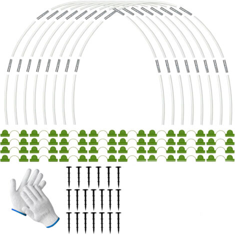 Cerceau Serre Tunnel - Tige Fibre De Verre 250 cm - Connecteur Galvanise - Pour Protection Plantes Et Serre - Kit 90 Pièces