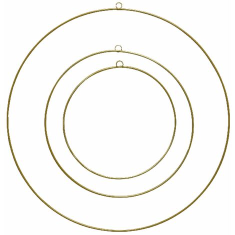 Cerchi grandi in ferro concentrici decorazione per esterno da 50 cm -Oro