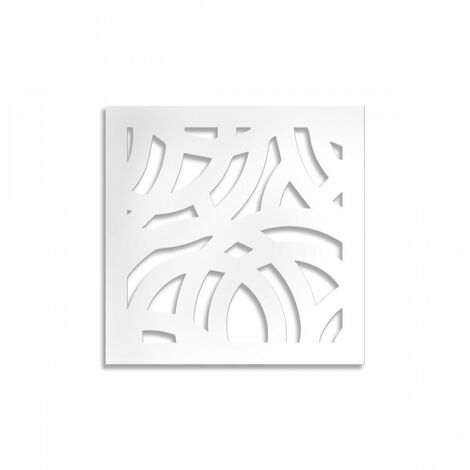 CERCHI LARGE - Pannello in PVC traforato da 10mm - Misura: 48x48 cm - Colore: bianco