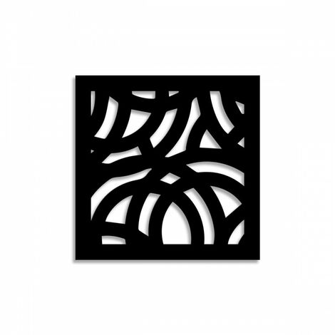 CERCHI LARGE - Pannello in PVC traforato da 10mm - Misura: 48x48 cm - Colore: nero