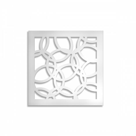 CERCHI SMALL - Pannello in PVC traforato -1cm spessore - Misura: 48x48 cm - Colore: bianco