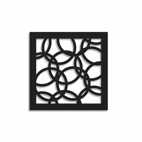 CERCHI SMALL - Pannello in PVC traforato -1cm spessore - Misura: 48x48 cm - Colore: nero