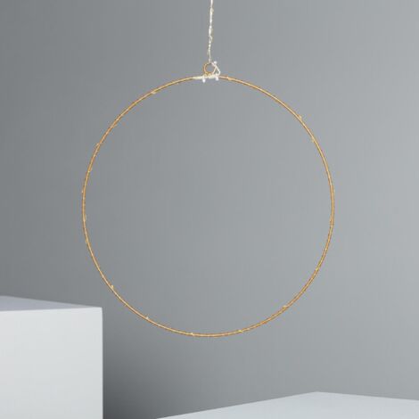 LEDKIA Cerchio con Ghirlanda di Luci LED Hoop Oro