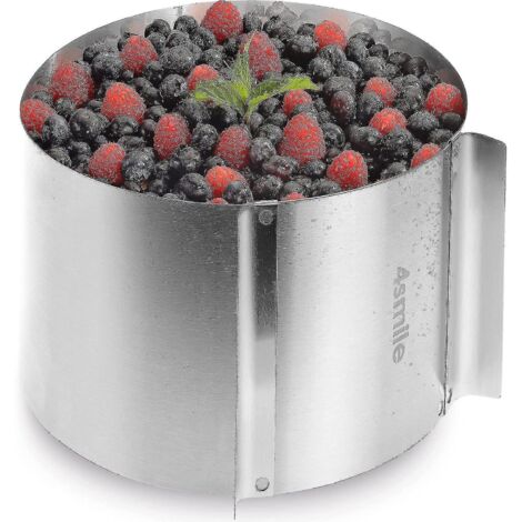 Cercle à gâteau ajustable, extra haut (15 cm), cercle de cuisson robuste en acier inoxydable, cercle à gâteau avec précision