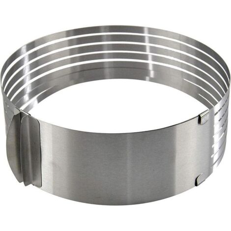 Cercle à mousse en acier inoxydable, outil de découpe pour gâteaux à étages réglable de 23 à 30 cm (9 à 12 pouces).