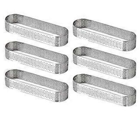 Cercle à pâtisserie - 6 x 0,8 mm x 13 x 4,5 cm - Acier inoxydable - Moule à gâteau - Moule à mousse - Moule à pâtisserie - Pour la cuisson de muffins et de gâteaux
