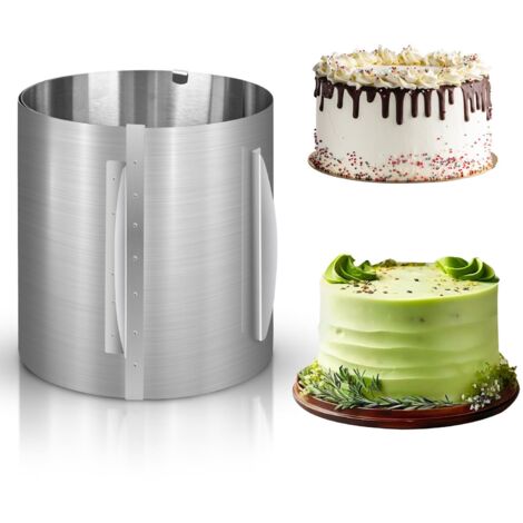 Cercle a Patisserie, Cercle Patisserie Haut 20 cm, Reglable Cercle Gateau Extensible Ø 16-30cm Moule Gateau Rond, Moules à Pâtisserie Anneaux à Gâteaux pour Fraisier Mousse Dessert Pâtisseri