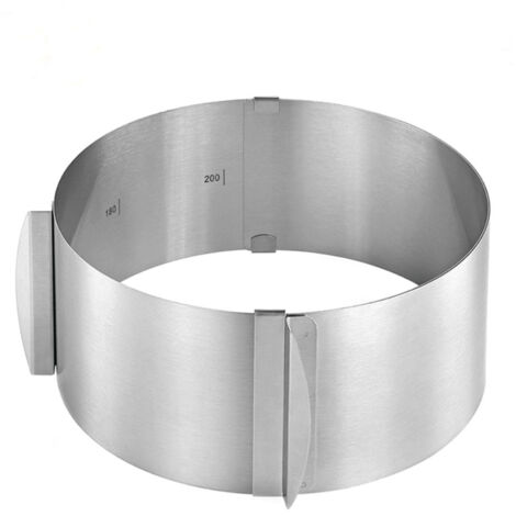 Cercle à pâtisserie extensible en acier inoxydable, hauteur 8 cm