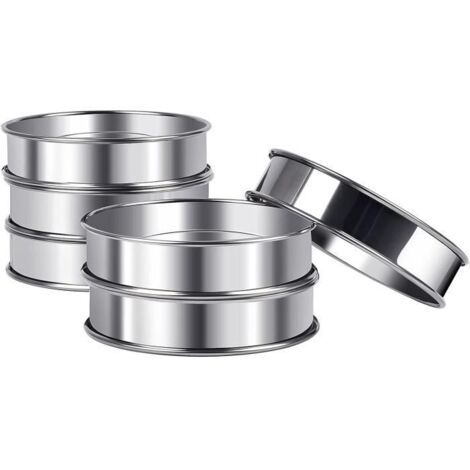 Cercle à pâtisserie - Inox - 10,5 cm - 6 pièces - Antiadhésif - Durable