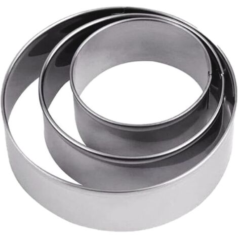 Cercle à tarte - Lot de 3 - Métal - Diamètres 10,15,20 cm - Pâtisserie et cuisine
