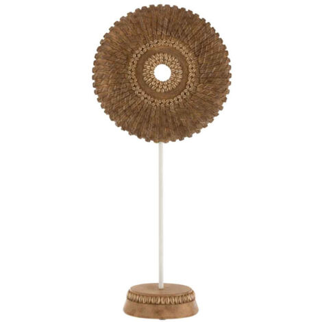 Cercle Déco sur Pied "Joan" 62cm Marron & Blanc