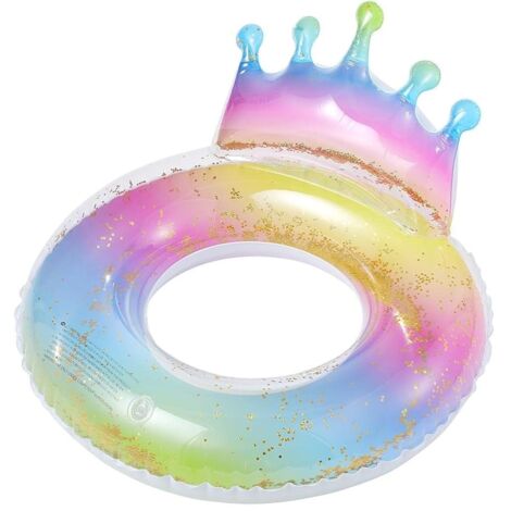 CERCLE GONFLABLE POUR NAGER DANS L'EAU DE LA PISCINE POUR ENFANTS AVEC UNE COURONNE COLORÉE
