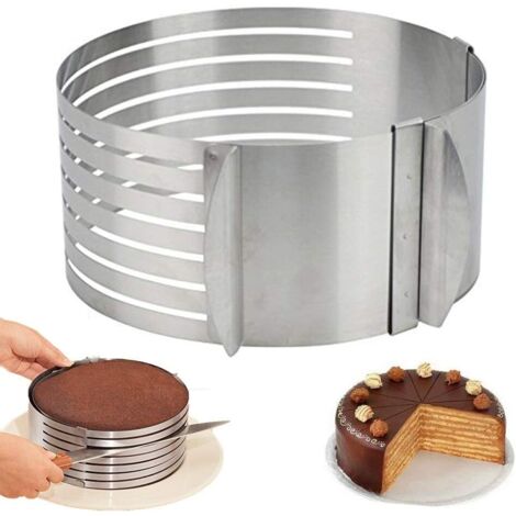 Cercles de cuisson, acier inoxydable, anneau réglable, mousse à 7 couches