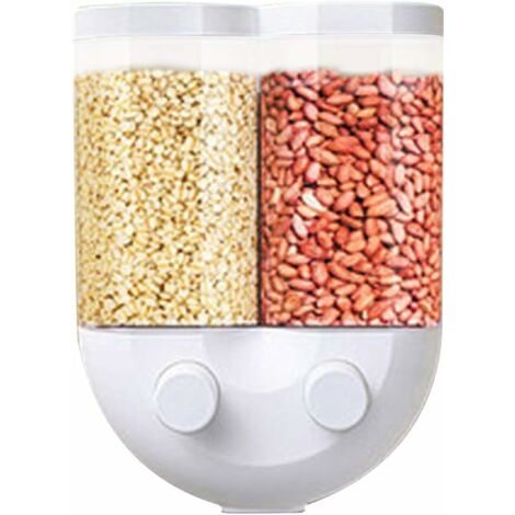 Cereal dispenser, whole food, sealed transparent wall storage box for various grains