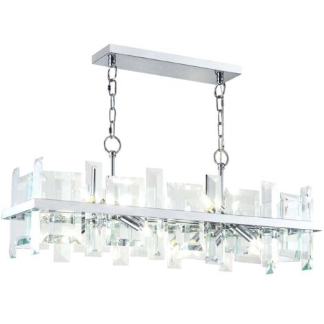 Cerezo Plafonnier chromé, 8 lumières, E14