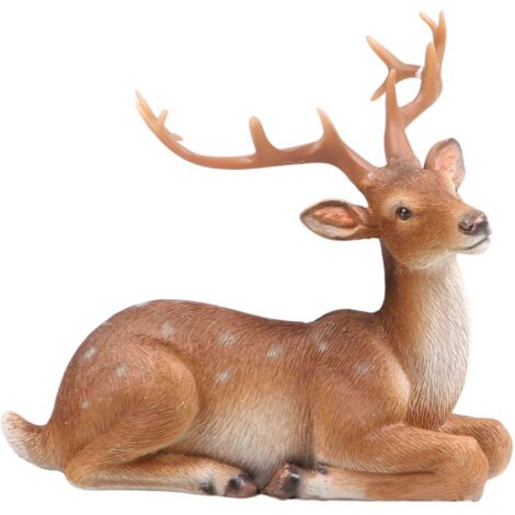 Cerf couché en résine
