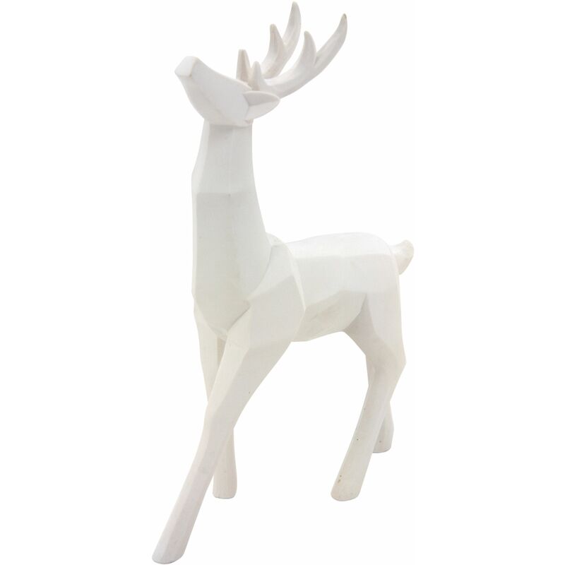 Aubry Gaspard - Statuette origami cerf en résine blanche - Blanc