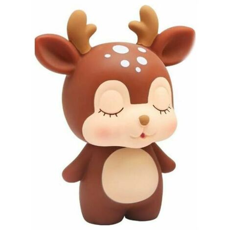 Cerf Tirelire Caricature Pot d'économie d'animaux Tirelire Caricature Modèle Animal Décor Enfants Enfants Tout-Petits (Café)