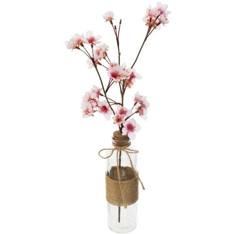 Atmosphera - Plante artificielle Branche de cerisier dans un vase en verre