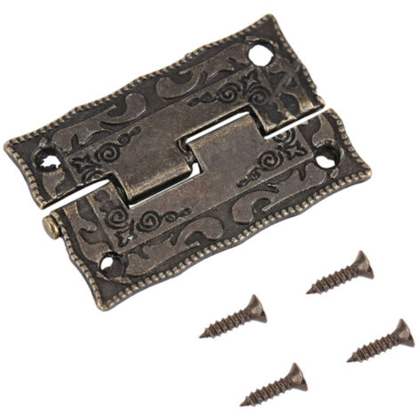 Cerniera a molla in ferro, cerniere decorative in bronzo antico per scatola di legno vintage, robusto mobiletto per gioielli, angolo di rotazione da 0° a 270°, apertura e chiusura