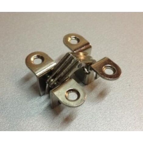 Cerniera a scomparsa invisibile incassata per mobili legno con apertura 180° dimensione disponibile: cerniera 497 nikelata 39,5 x 12 mm