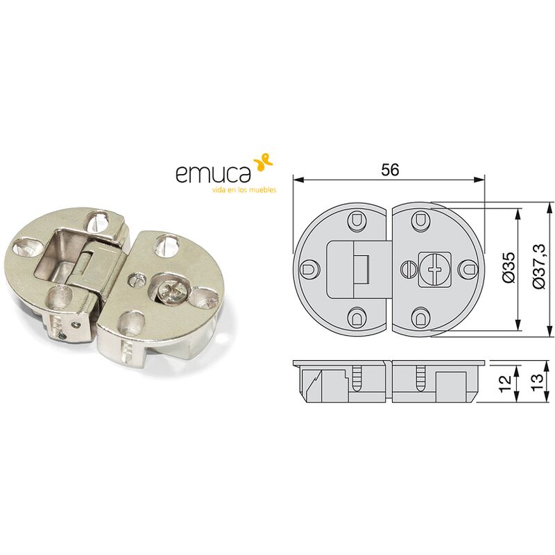 Cerniera anta ribalta d.35 mm. regolabile ± 3mm