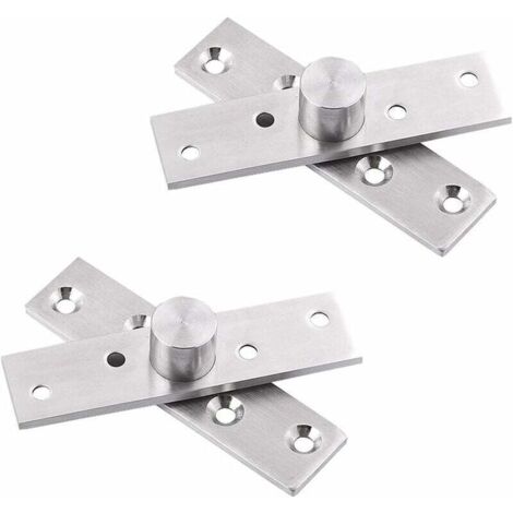 Cerniera girevole a 360 gradi per porta, 2 cerniere pivotanti con perno centrale in acciaio inox per porta, cerniere rotanti nascoste per impieghi gravosi con viti di fissaggio (75 x 17 mm)