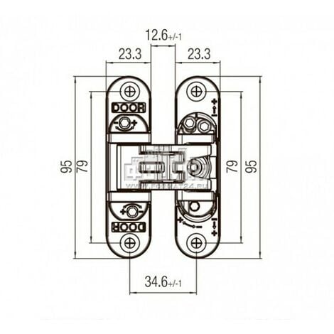 Cerniera invisibile CIR-00-03 per porte a filo, regolabile, 0040293, SFS  Intec