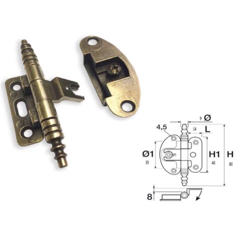 Cerniera per armadio antichi cerniere mobili speciale anticata in stile a621/80
