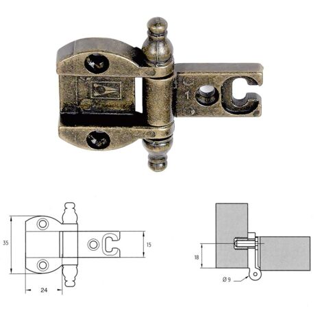 CERNIERA PER MOBILI 'A0055' bronzata