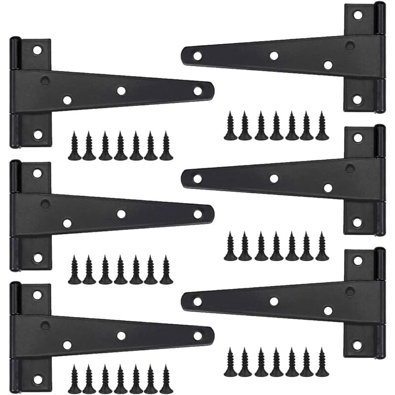 Image of Cerniera per mobili, Cerniera per porta per carichi pesanti 6 pezzi, 6 pollici, Cerniera piatta in acciaio inossidabile Cerniere per porta in ferro