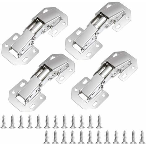 Cerniera per mobili Confezione da 4 Cerniera da 90 gradi + 18 pezzi Vite Ammortizzatore Pistone Compressione Supporto di sollevamento Accessorio per chiusura congiunta Porta Armadio da cucina Mobili A